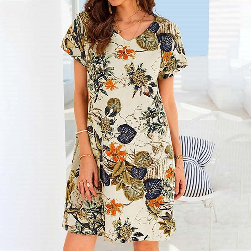 Retro Cotton And Linen Beach Dress Women