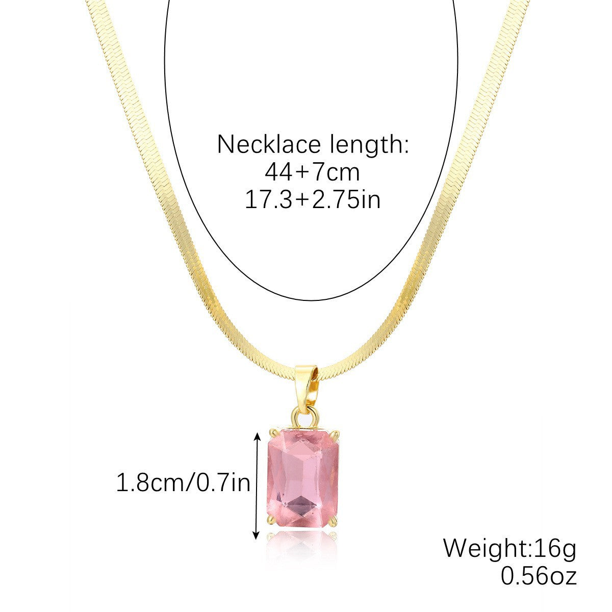 European And American High-grade Gem Pendant Clavicle Chain