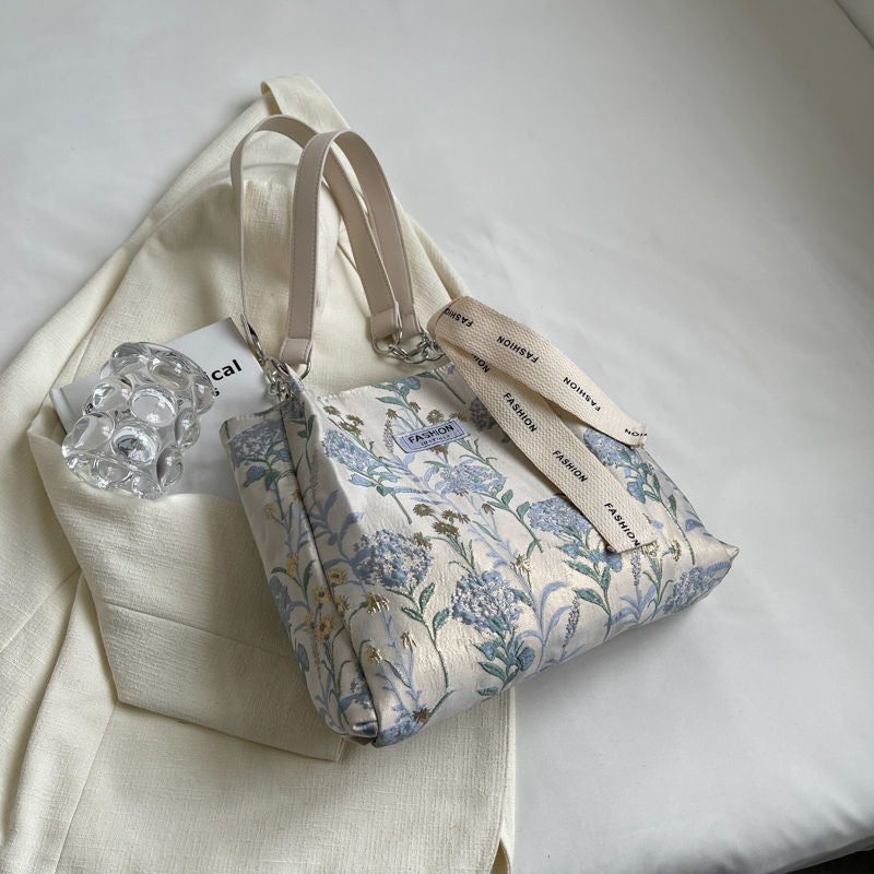 Large Shoulder Bag Summer Flower Young Women's Canvas