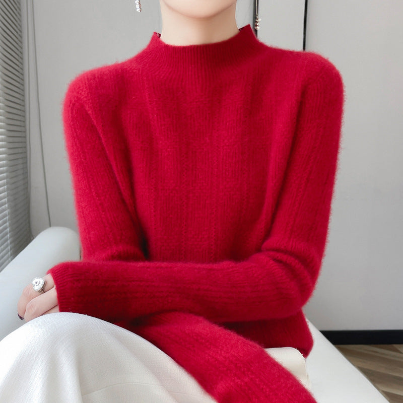 Pure Wool Turtleneck Sweater Seamless Simple