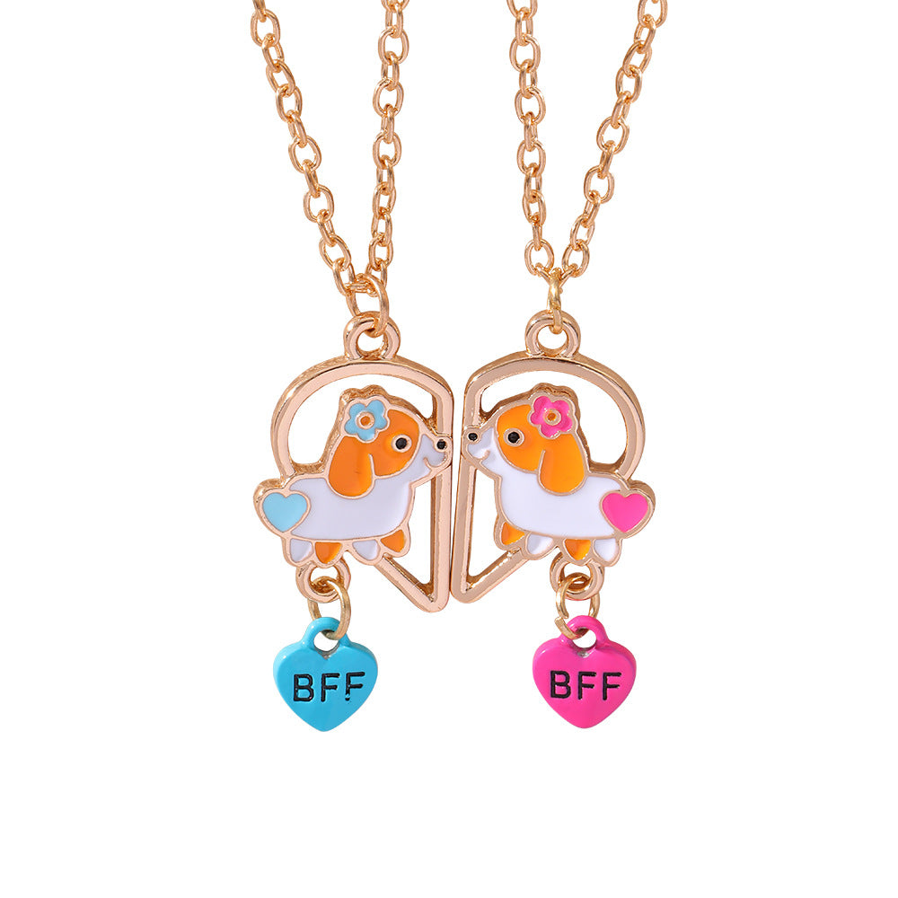 Good Friend Love Necklace Cute Dog Pendant