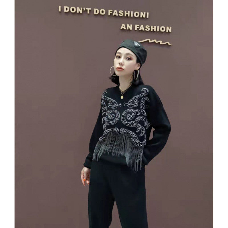 Heavy Industry Knitted Sweater Trousers Suit