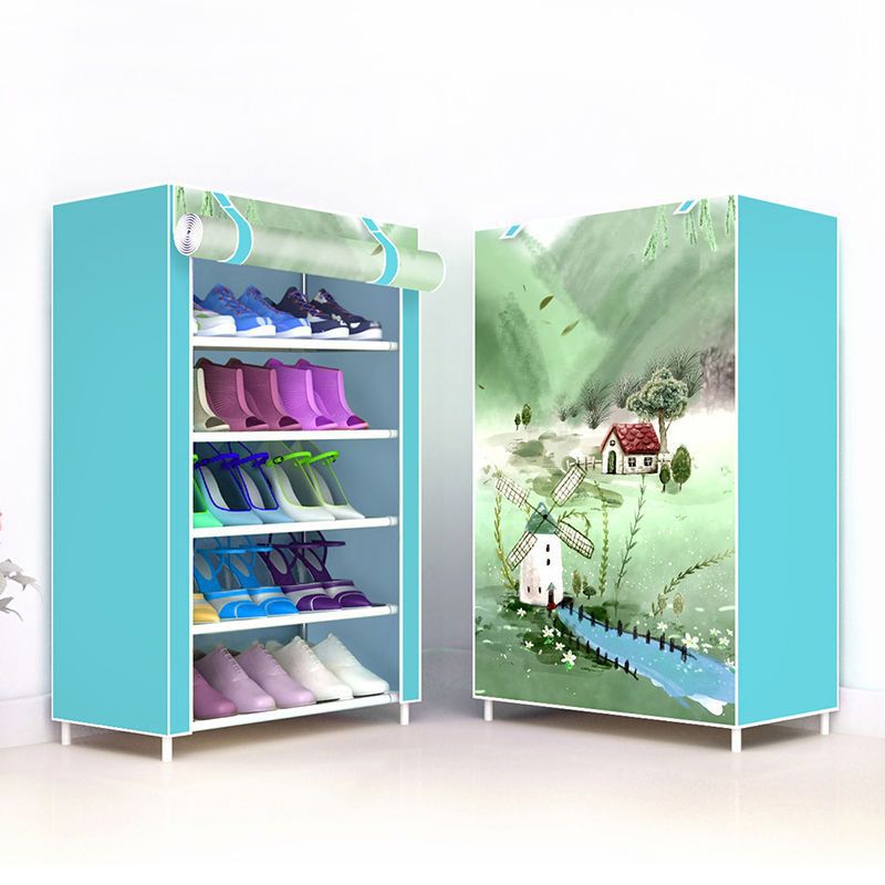 Cloth Shoe Cabinet Student Dormitory Bedroom Storage Shoe Rack Door Multi-layer Assembly Simple