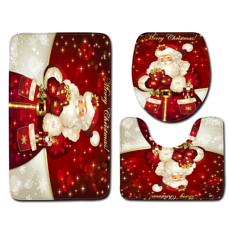 Christmas Snowman Bathroom Carpet Door Mat