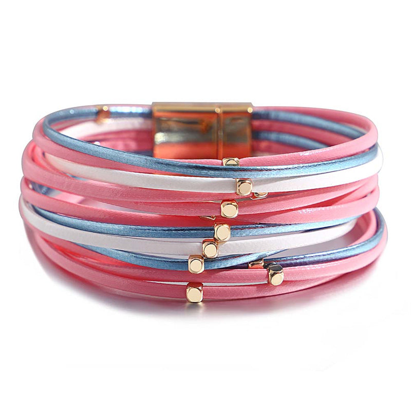 Vintage Beads Soft Leather Bracelet For Women