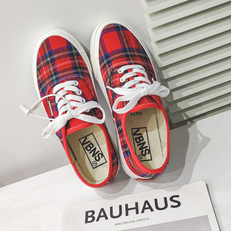 Plaid Low Top Canvas Casual Shoes