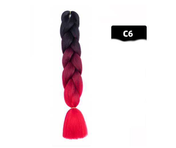 Color Big Braid African Chemical Fiber High Temperature Silk Wig Gradient