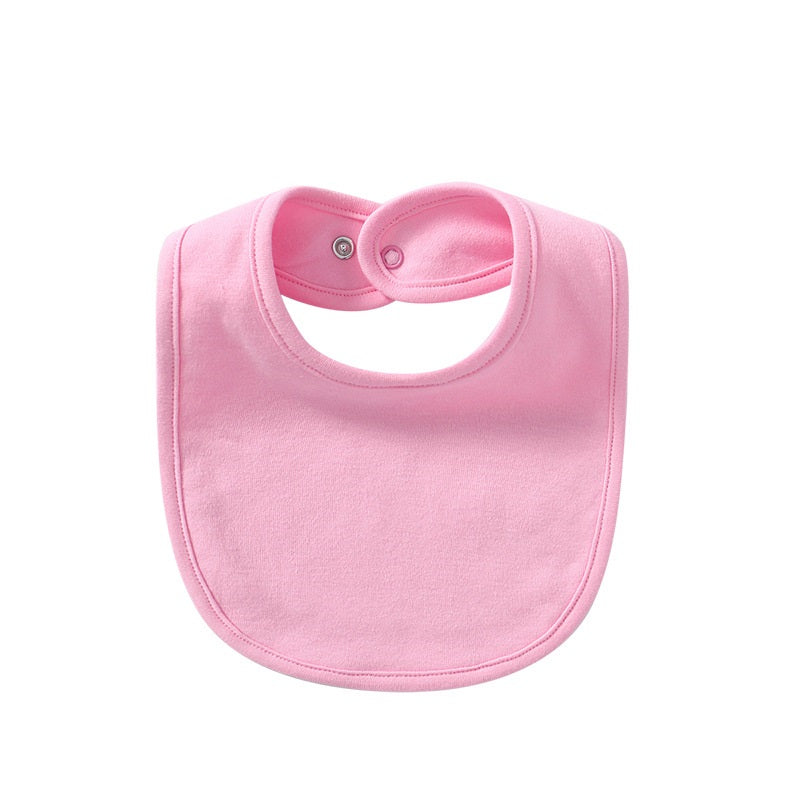 Baby Products Cotton Solid Color Bib With Hidden Buckle Saliva Towel Multi-color Optional