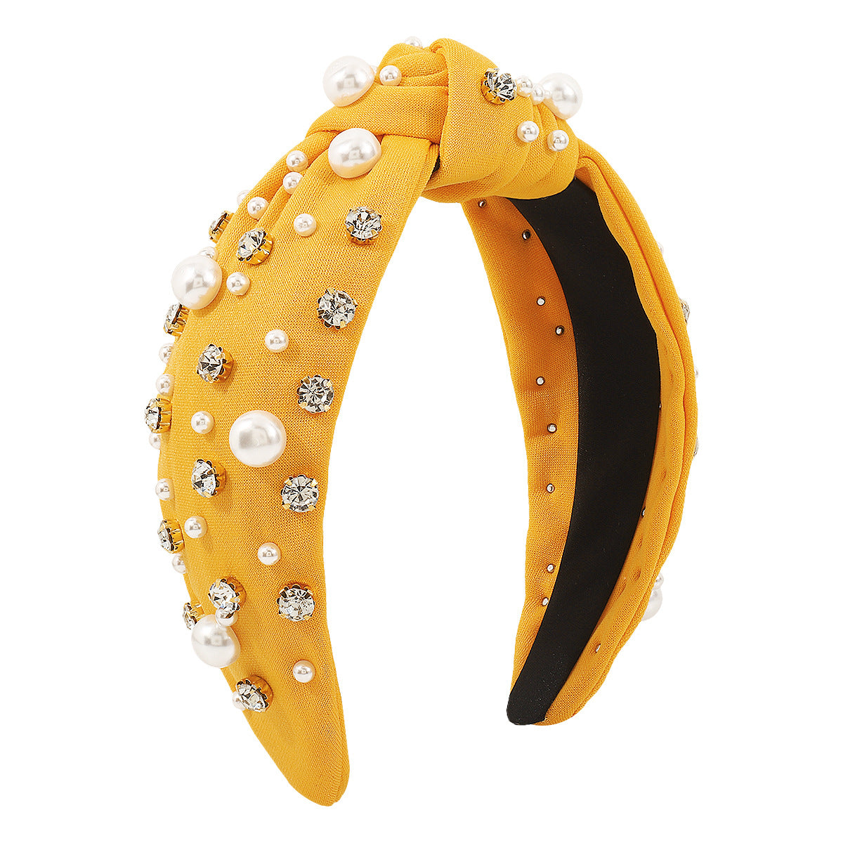 Multi-Color Knot In The Middle Wide Edge Size Beads Rhinestones Headband Hair Accessories Female