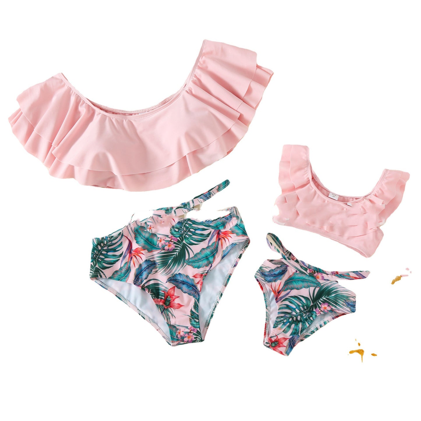 Parent-child Swimsuit European And American Bikini Ruffle