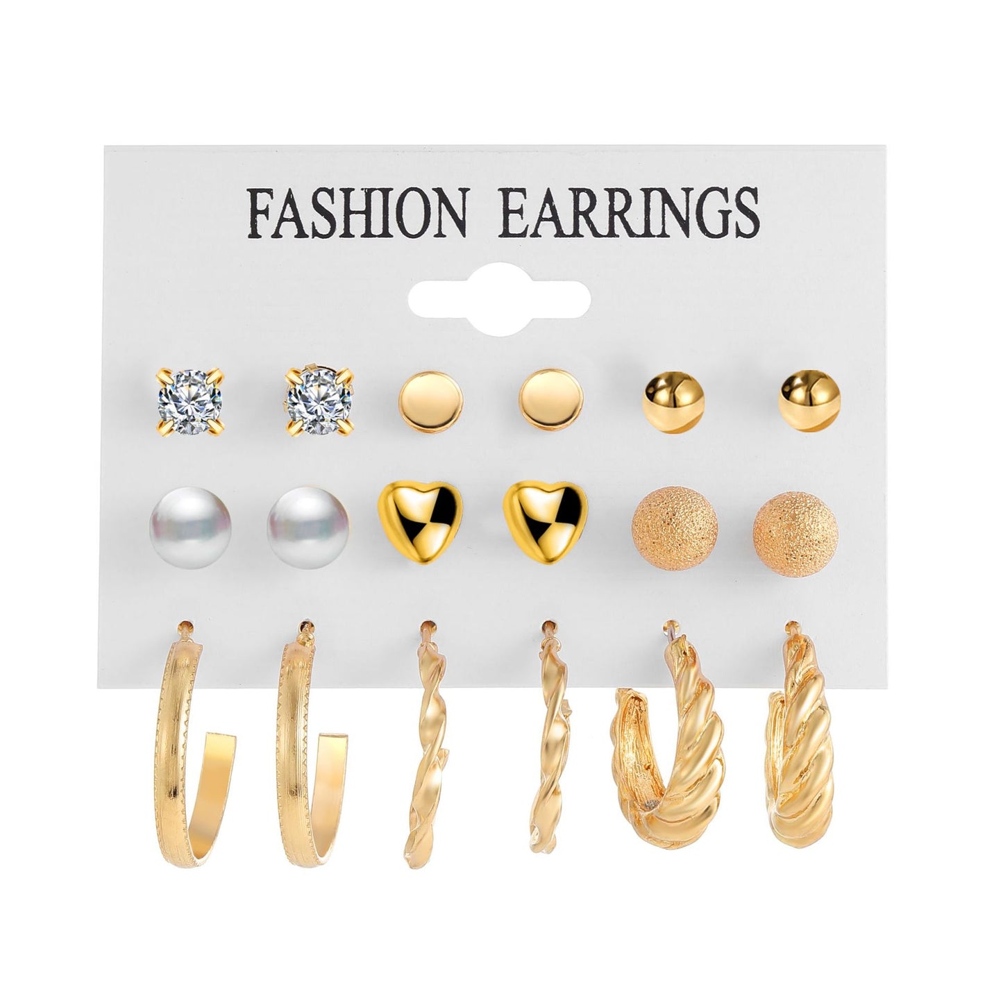 Creative Simple Retro Metal Twist Earrings Suit