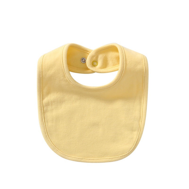 Baby Products Cotton Solid Color Bib With Hidden Buckle Saliva Towel Multi-color Optional