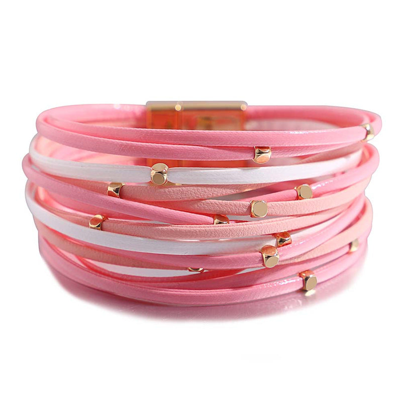 Vintage Beads Soft Leather Bracelet For Women