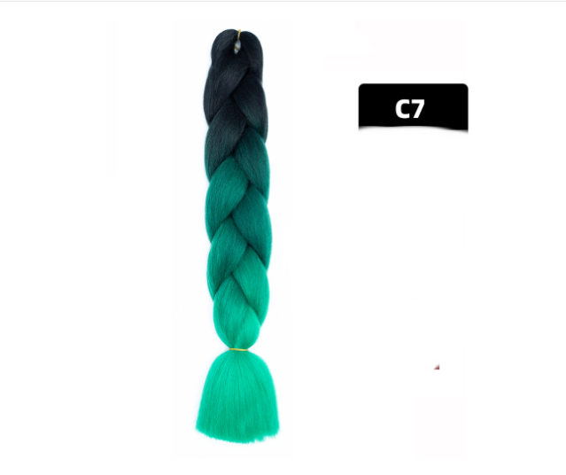 Color Big Braid African Chemical Fiber High Temperature Silk Wig Gradient