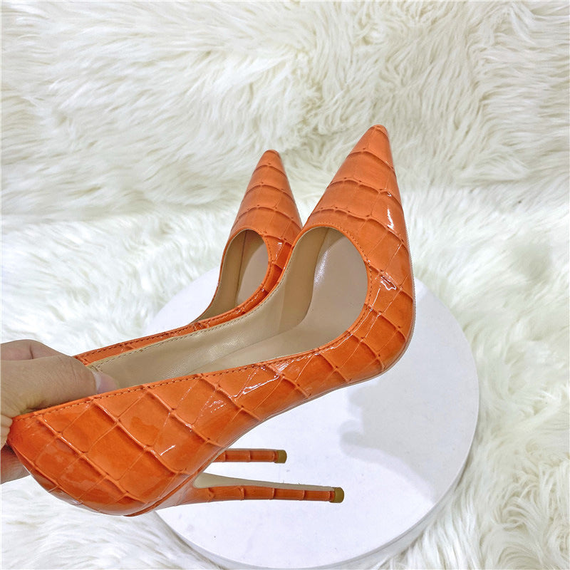 Serpentine Pointed Stiletto Heel Low-cut High Heels