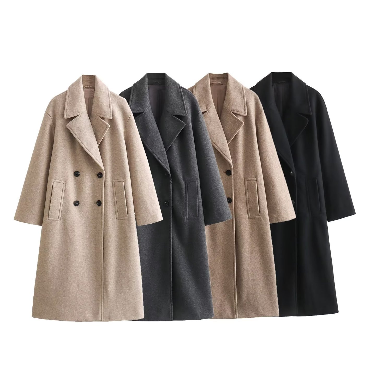 Women's Woolen Soft Loose Overcoat Coat