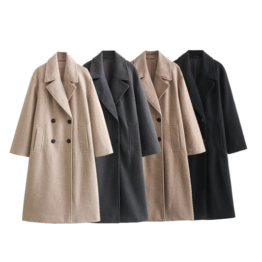 Women's Woolen Soft Loose Overcoat Coat