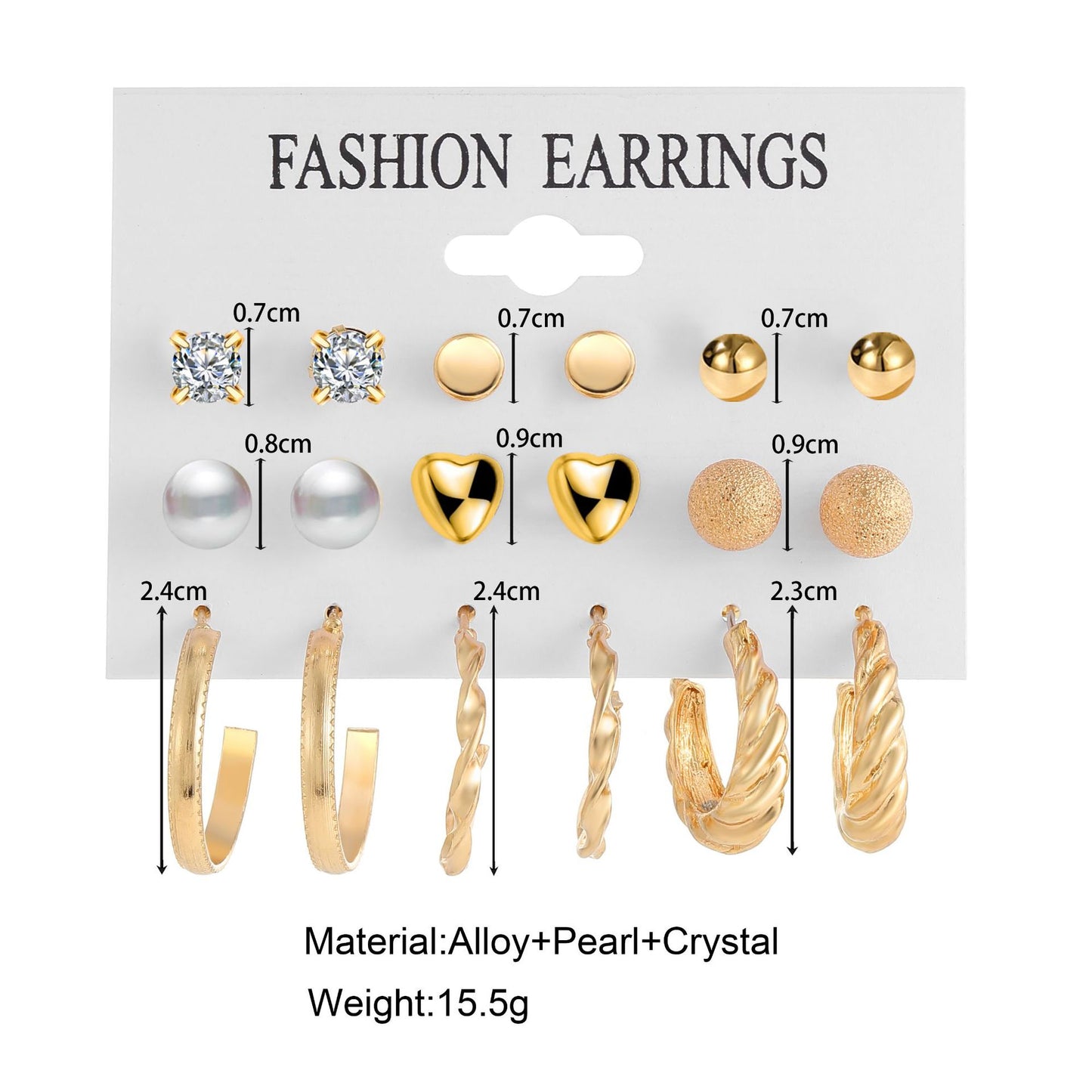 Creative Simple Retro Metal Twist Earrings Suit