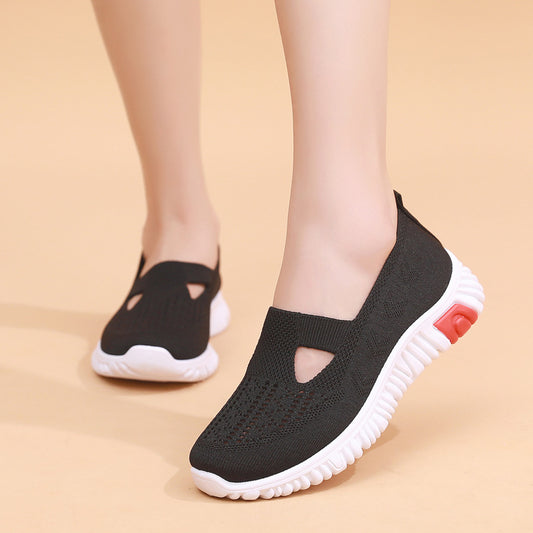 Women's Fashion Casual Fly-kit Mesh Breathable Non-slip Soft Sole Shoes