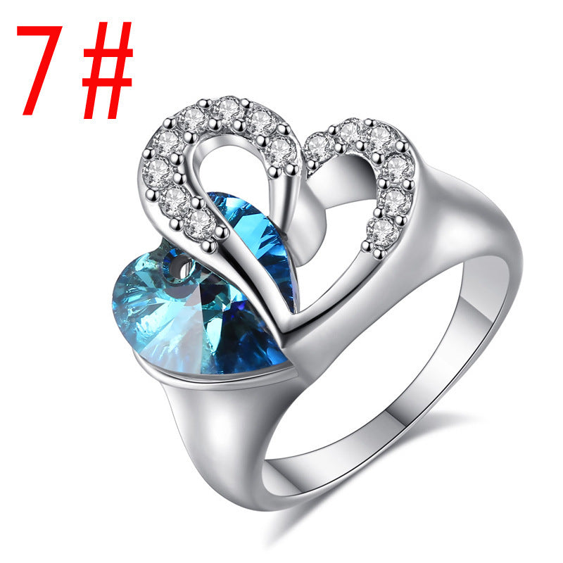 Titanic Sapphire Crystal Heart Of Ocean Ring