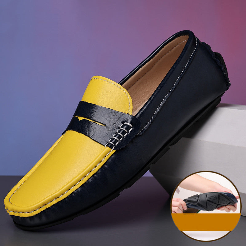 Soft Sole Breathable Genuine Leather Bean Shoes For Men