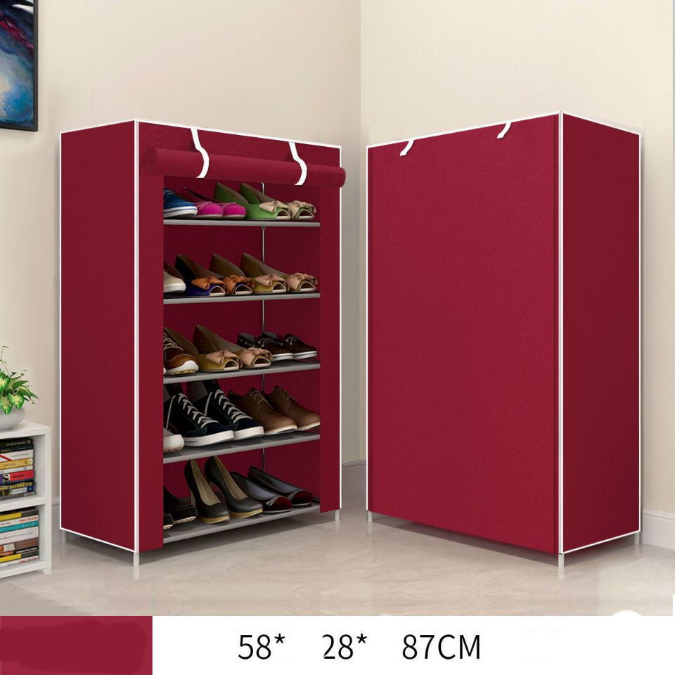 Cloth Shoe Cabinet Student Dormitory Bedroom Storage Shoe Rack Door Multi-layer Assembly Simple