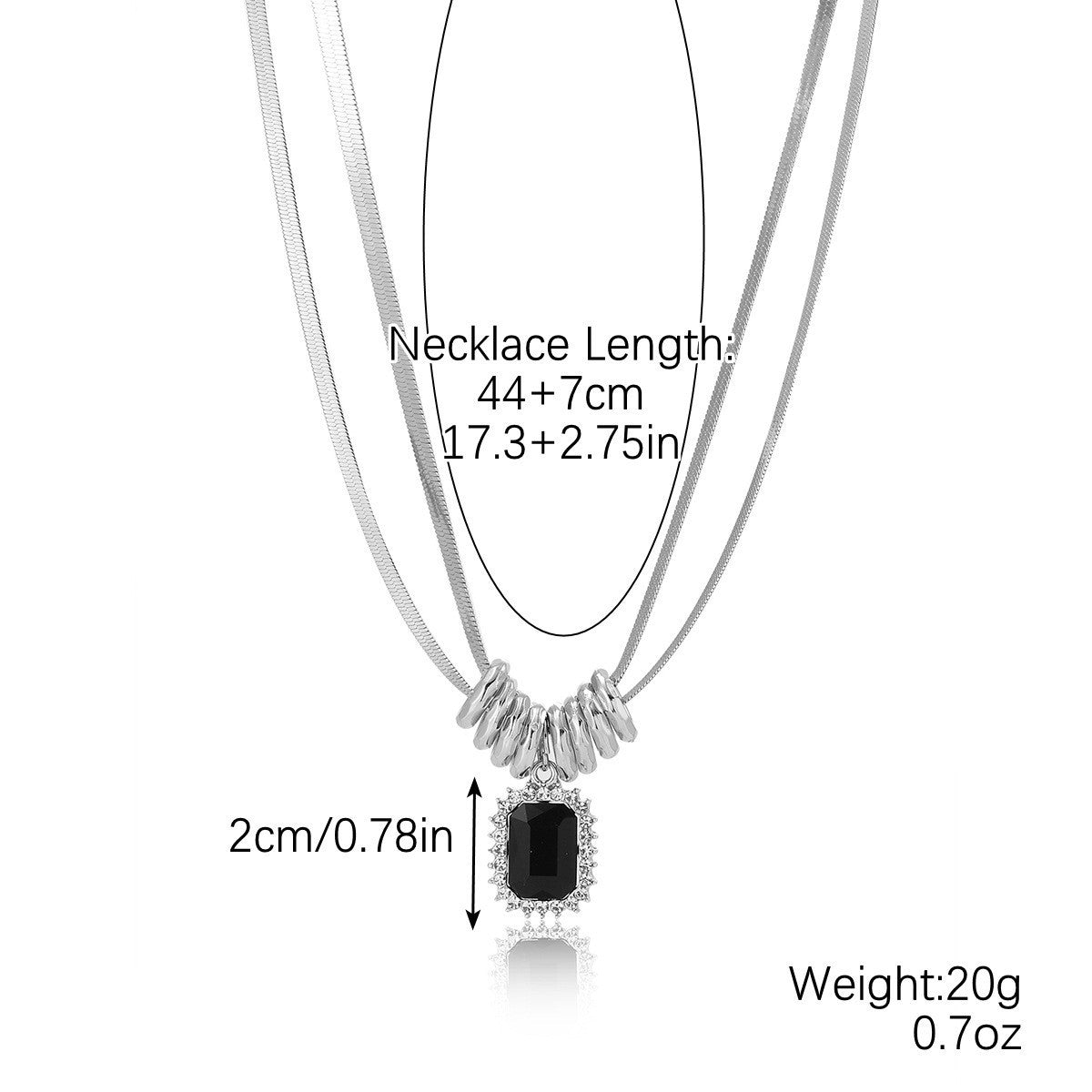 European And American High-grade Gem Pendant Clavicle Chain