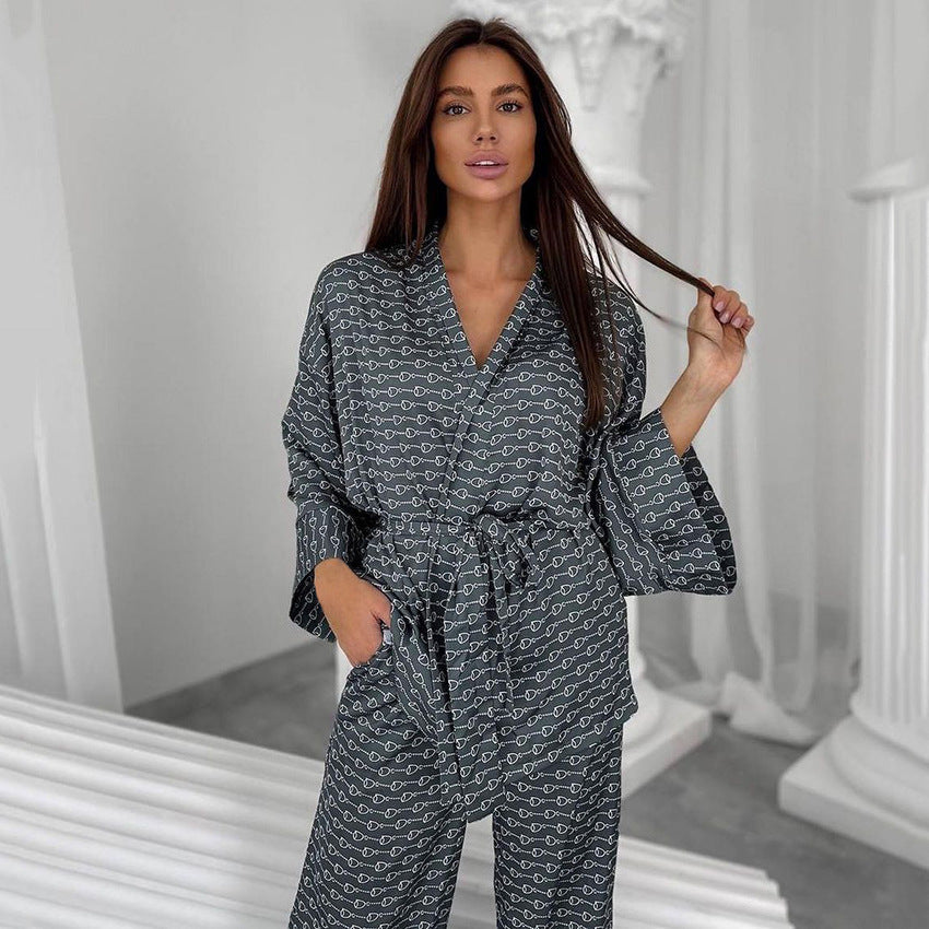 Women's Loose Fitting Printed Home Clothing Set