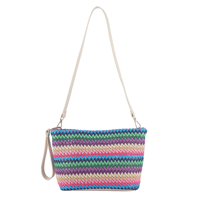 Rainbow Horizontal Striped Bucket Bag Popular This Year