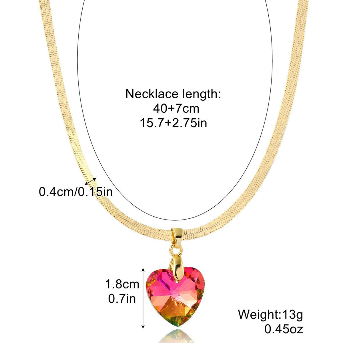 European And American High-grade Gem Pendant Clavicle Chain