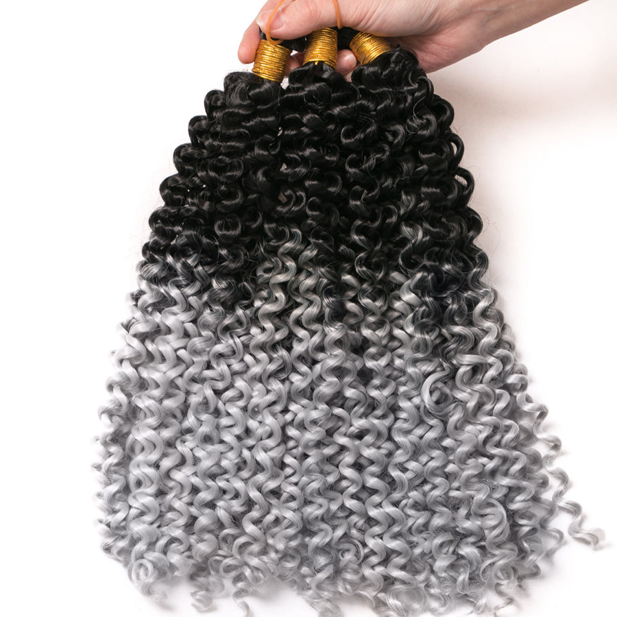 Chemical Fiber Water Wavy Curly Hair Bicolor Gradual Change Dirty Braid