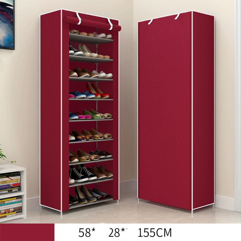 Cloth Shoe Cabinet Student Dormitory Bedroom Storage Shoe Rack Door Multi-layer Assembly Simple