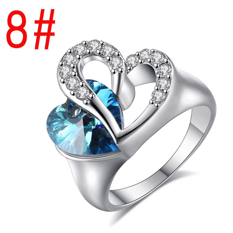 Titanic Sapphire Crystal Heart Of Ocean Ring