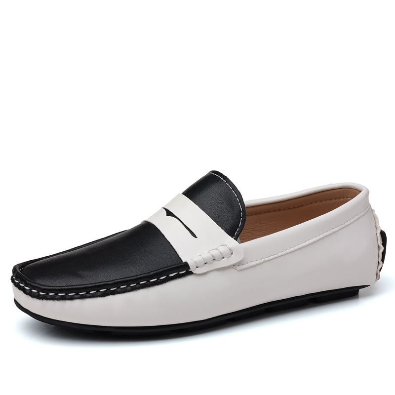 Soft Sole Breathable Genuine Leather Bean Shoes For Men