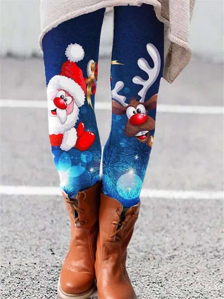 Christmas Leggings European And American Elastic Women