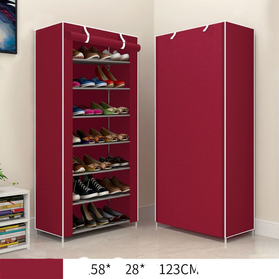 Cloth Shoe Cabinet Student Dormitory Bedroom Storage Shoe Rack Door Multi-layer Assembly Simple