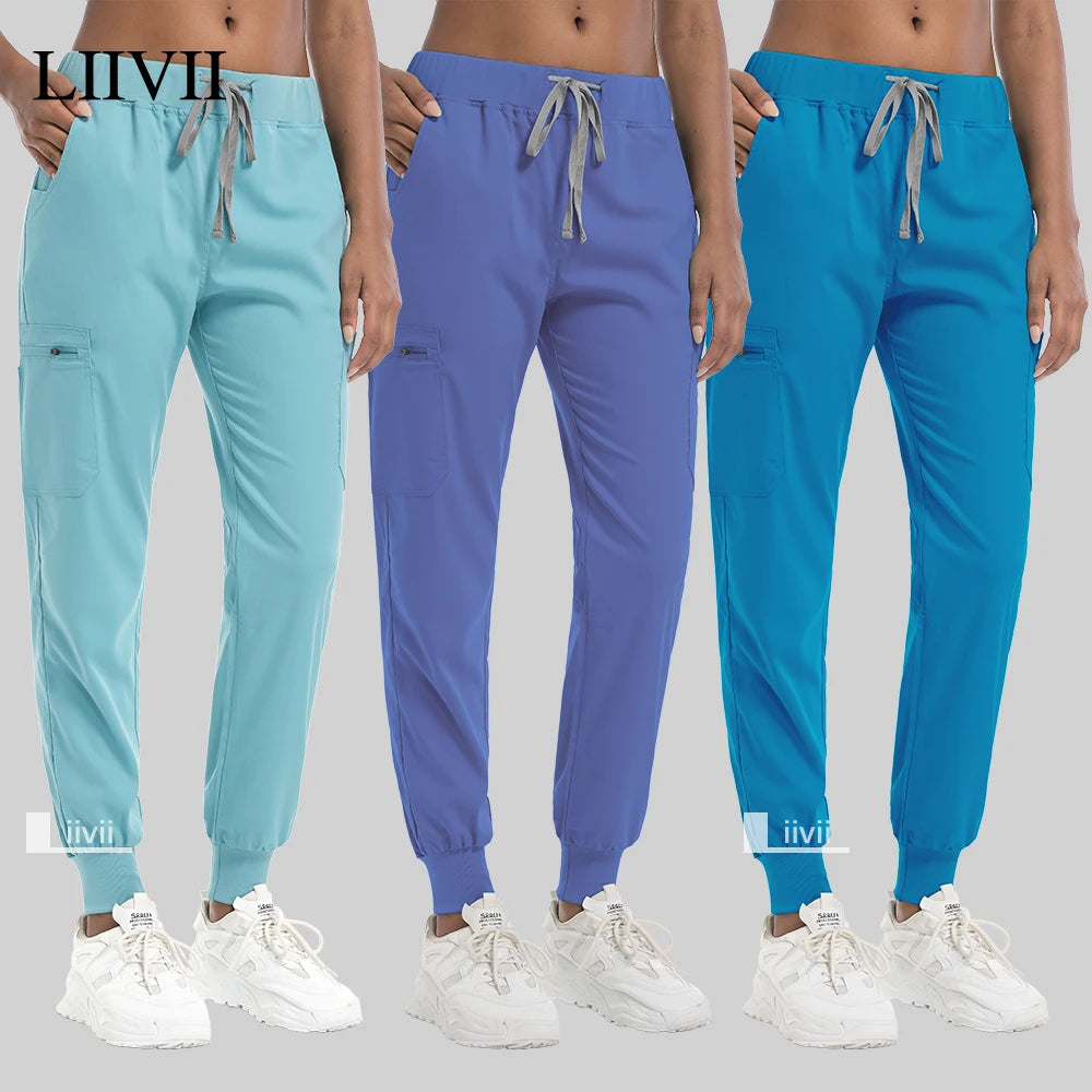 Fashion Jogger Pants Unisex Work Pants High Quality Elastic Waist Doctor Nurse Uniform Bottoms Medical Scrub Pants Work Trousers