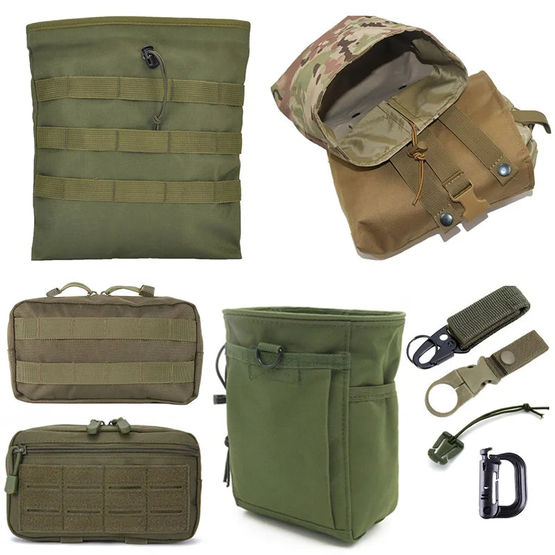 Tactical Molle Dump Pouch Military Drop Drawstring Magazine Pouch Recovery Ammo Storage Tool EDC Bag Airsoft Hunting Accessories